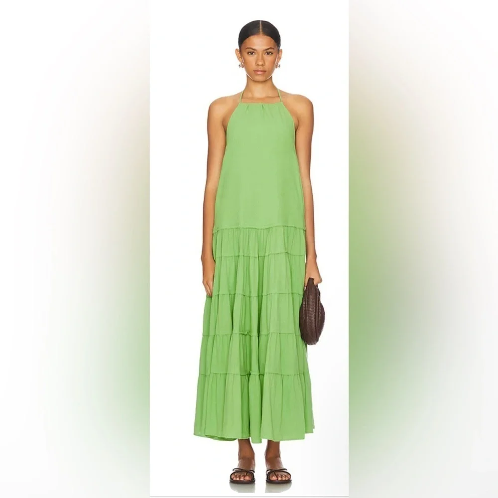 Free People Somewhere Sunny Maxi Dress in Kiwi Size Small NWT